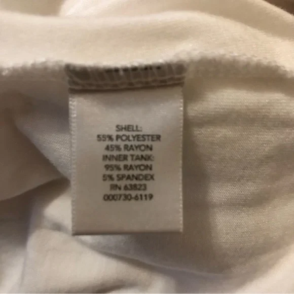 Christopher & Banks Abstract Floral Blouse 3/4 Length Sleeves built in tank top - Picture 9 of 10